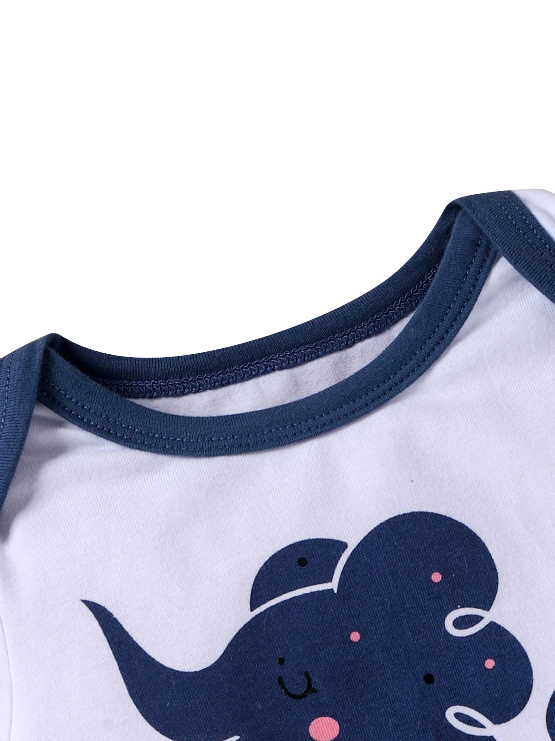 Color Block Elephant Pattern Rompers + Dot Print Pants + Knotted Hat