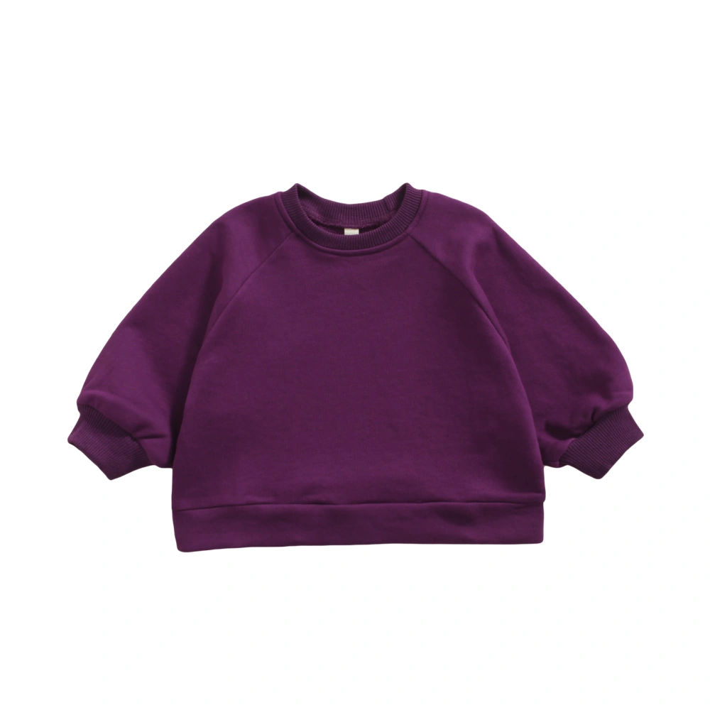 Baby Pullover Sweater, Round Neck with Raglan Sleeves Solid Color