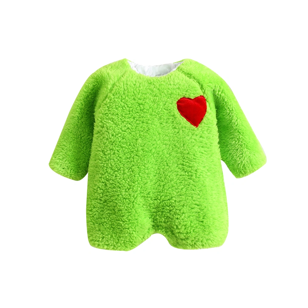 Baby Halloween Rompers Fuzzy Heart Pattern Long Sleeve Jumpsuit