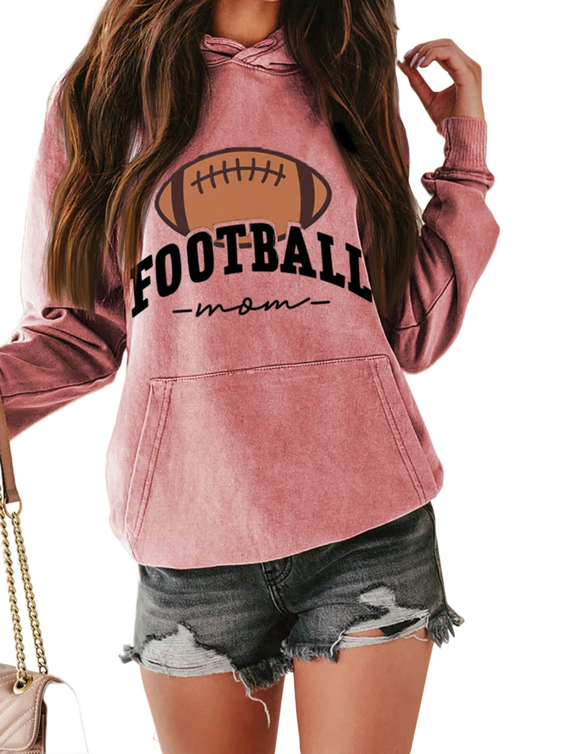Women Hoodie Sweatshirts Letter Rugby Print Loose Pullover T-shirt 