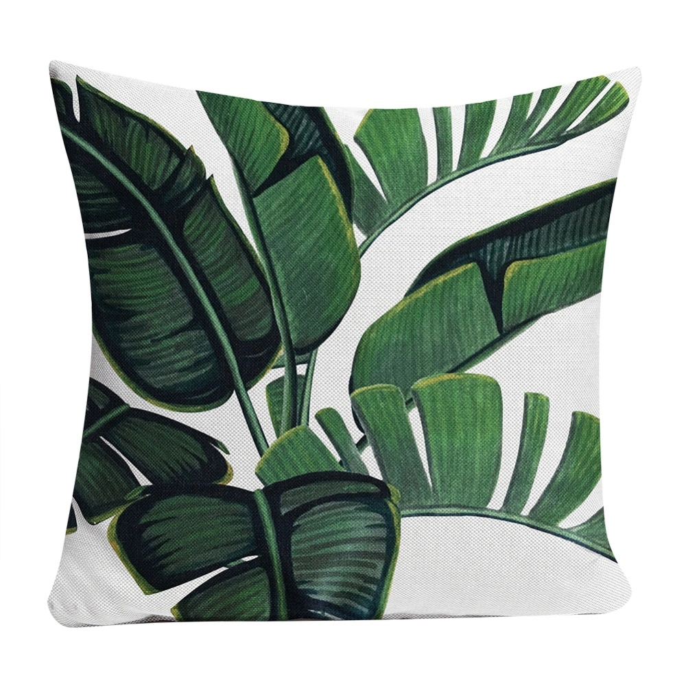 Linen Tropical Forest Plant Pillowcase Cushion Pad Cover Car Wedding Car Decor (H#)