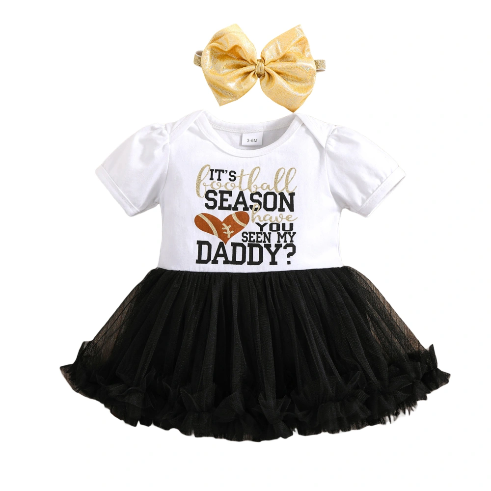 Toddler Girls Sweet Style Clothes Tutu Dress with Bowknot Headband 