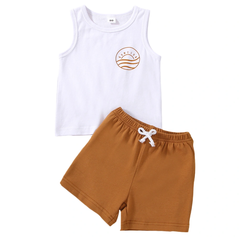 Toddler Boys Summer Clothes Suits Letter Print Tops and Shorts