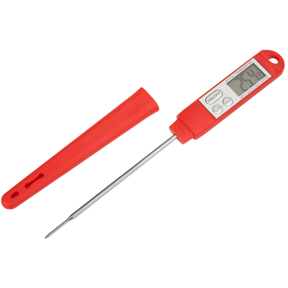 Probe Type Digital Food Thermometer Portable BBQ Barbecue Temperature Meter for Kitchen Red