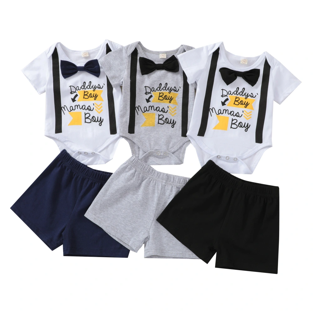 Baby Boys Clothes Set, Printing Romper and Solid Color Shorts