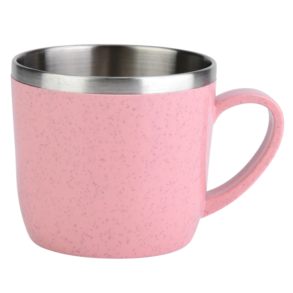 Stainless Steel Wheat Straw Cup Flasks Water Coffee Juice Milk Mug(Pink)