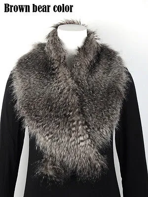 Unisex Shrug Winter Scarf Luxury Faux Fur Collar Scarf Warm Warmer Shawl