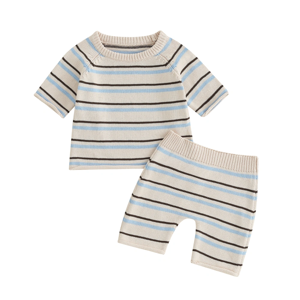 Baby Grils Boys Fall Outfits Stripe Knit Sweater Tops Long Pants