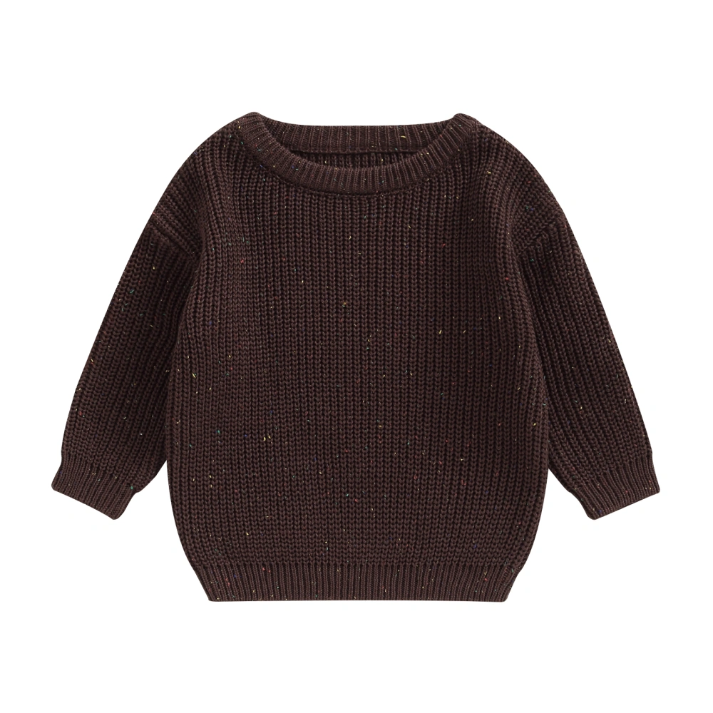 Toddler Boys Girls Autumn Solid Color Long Sleeve O Neck Knitwear