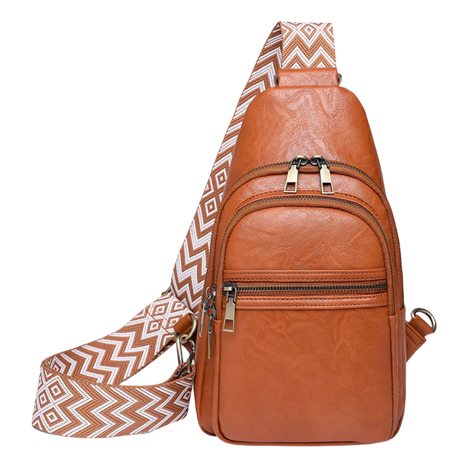 Women Crossbody Sling Bag Lightweight PU Chest Shoulder Bag Fanny Pack