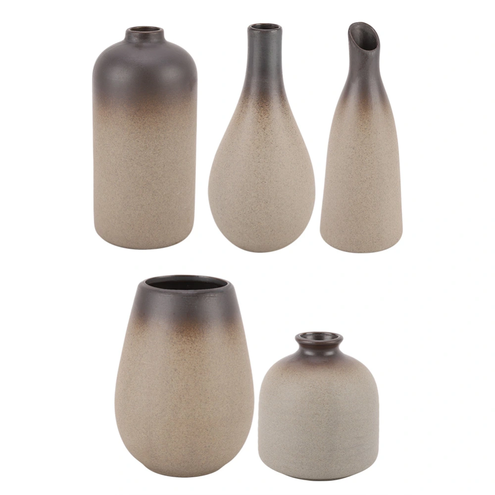 5Pcs Fashionable Simple Mini Ceramic Vase Home Desktop Decoration Ornaments