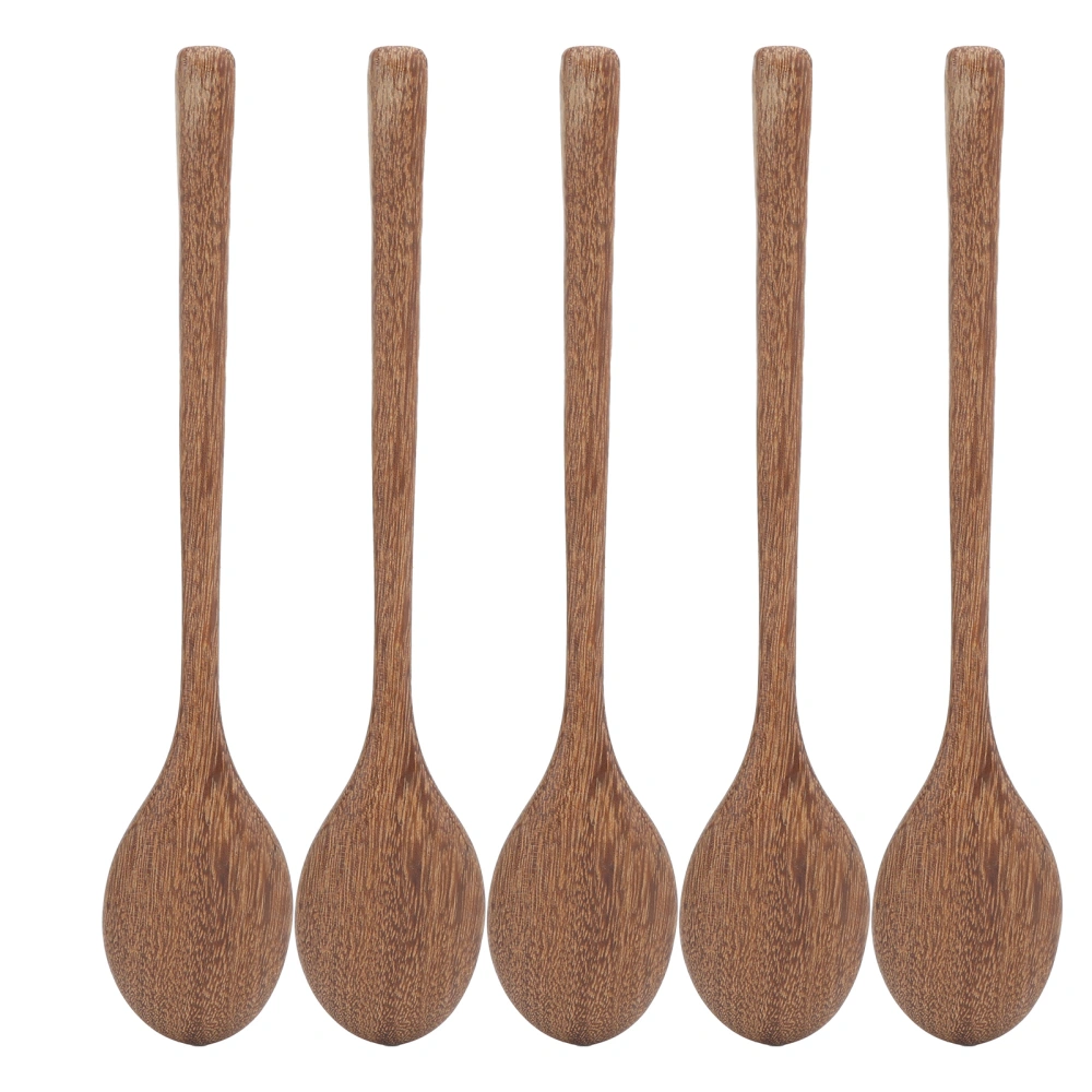 5Pcs Wooden Spoons Burr Free Sturdy Durable Light Heat Resistant Wooden Measuring Spoon Set for Gifts Home23.2cm Long Handle Spoon