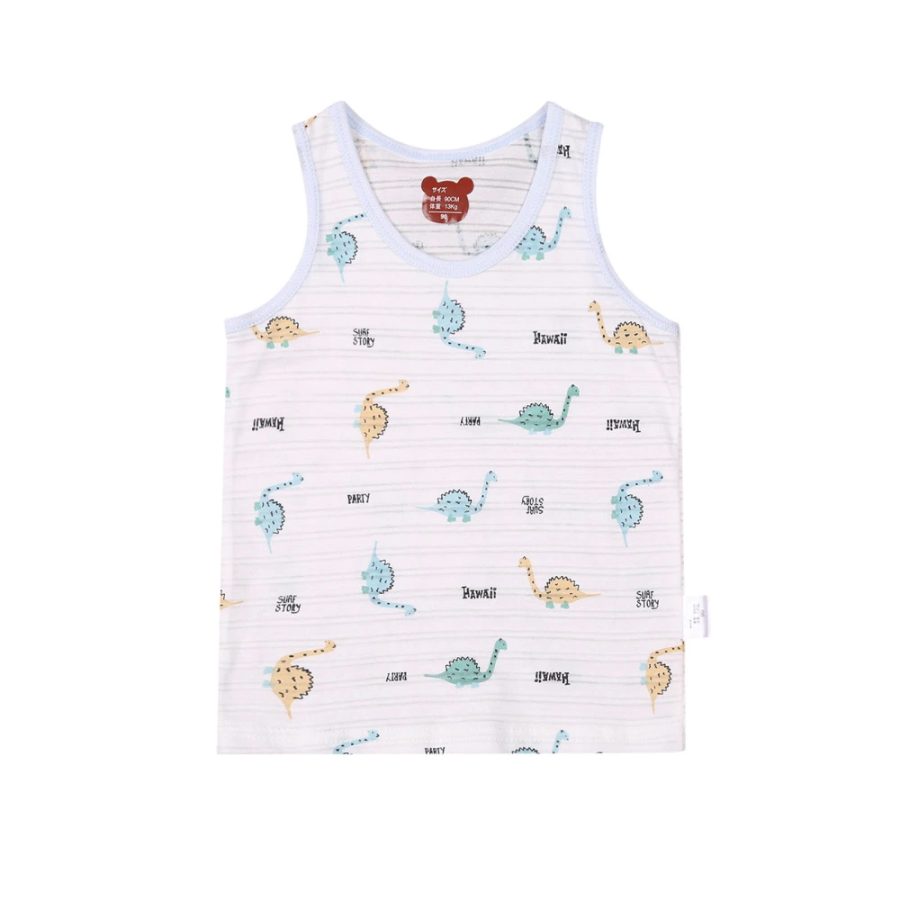 Summer Children Cartoon Vest, Printing Round Collar Sleeveless Top