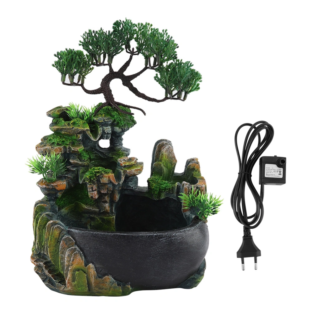 Mini Waterfall Desktop Fountain Zen Meditation Waterfall EU Plug 220V