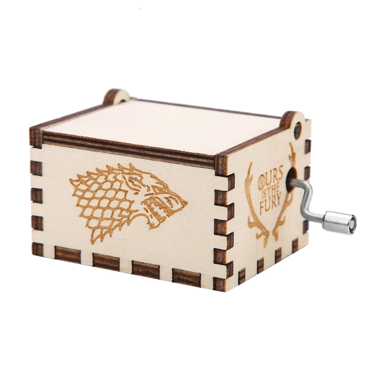 1Pc Wooden Carved Hand Crank Music Box Mechanical Classic Craft Birthday Gift