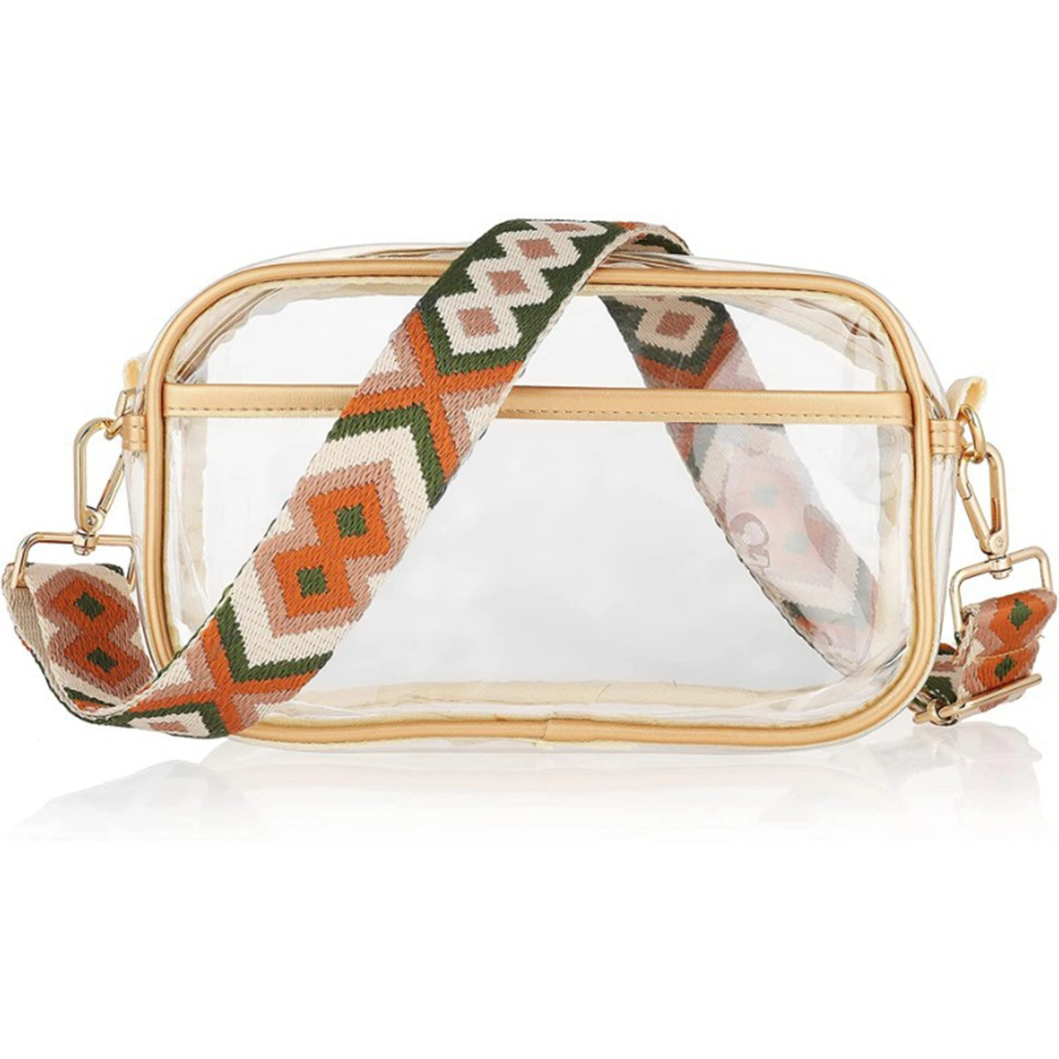 Women Crossbody Bag Transparent PVC Shoulder Bag Handbag with Tassel