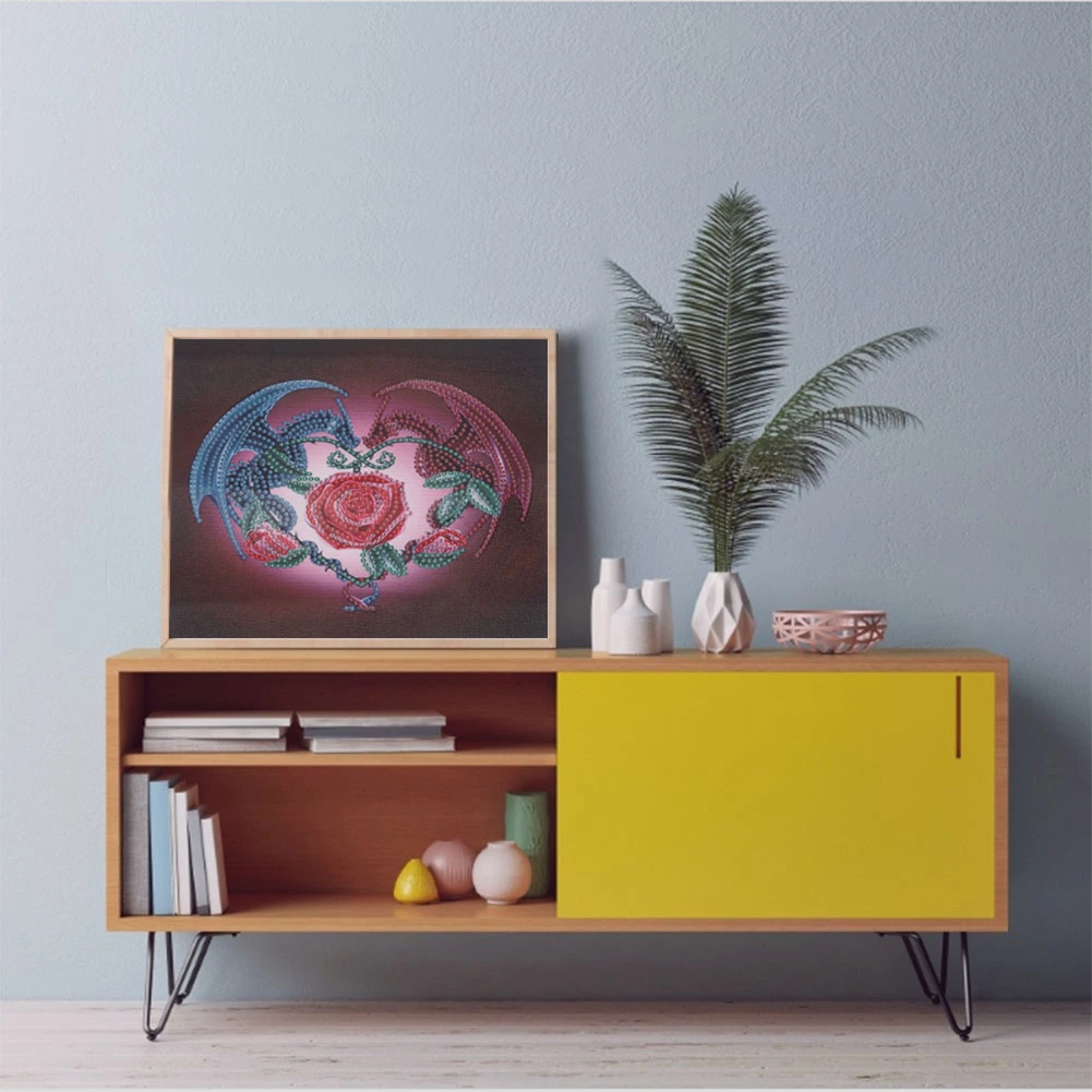 DIY 5D Rhinestone Painting Drill Embroidery Animal Pattern Cross Stitch Home Decoration Dragon