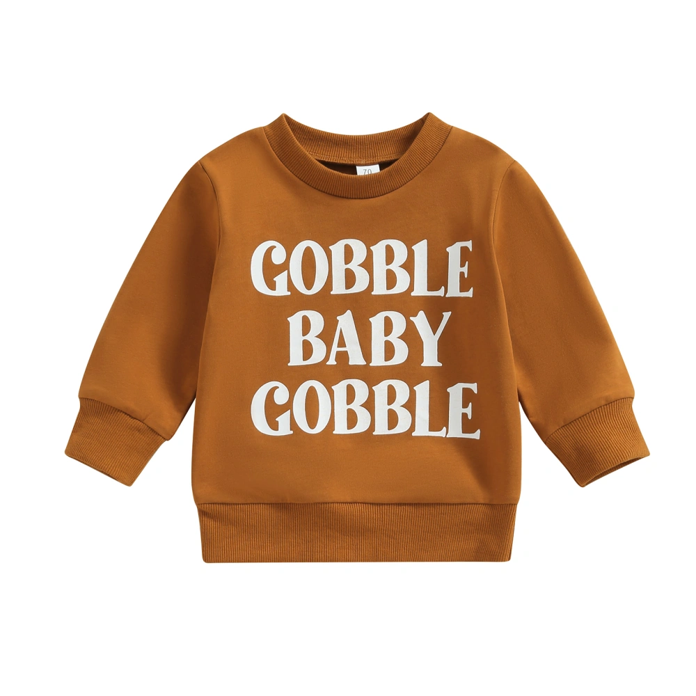 Kids Baby Thanksgiving Sweatshirt Letter Print Pullovers Autumn Tops