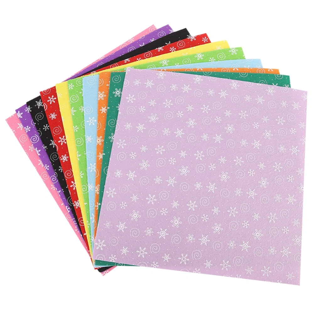 10Pcs Snow Pattern Handcraft Non woven Fabric Craft Square Sheet DIY Material (30*30cm)