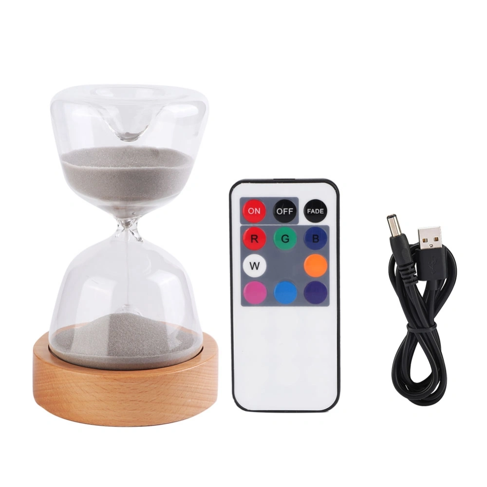 2 in 1 Hourglass 15 Minute Sand Timer 7 Colors LED Night Light Sand Glass Desktop Ornament