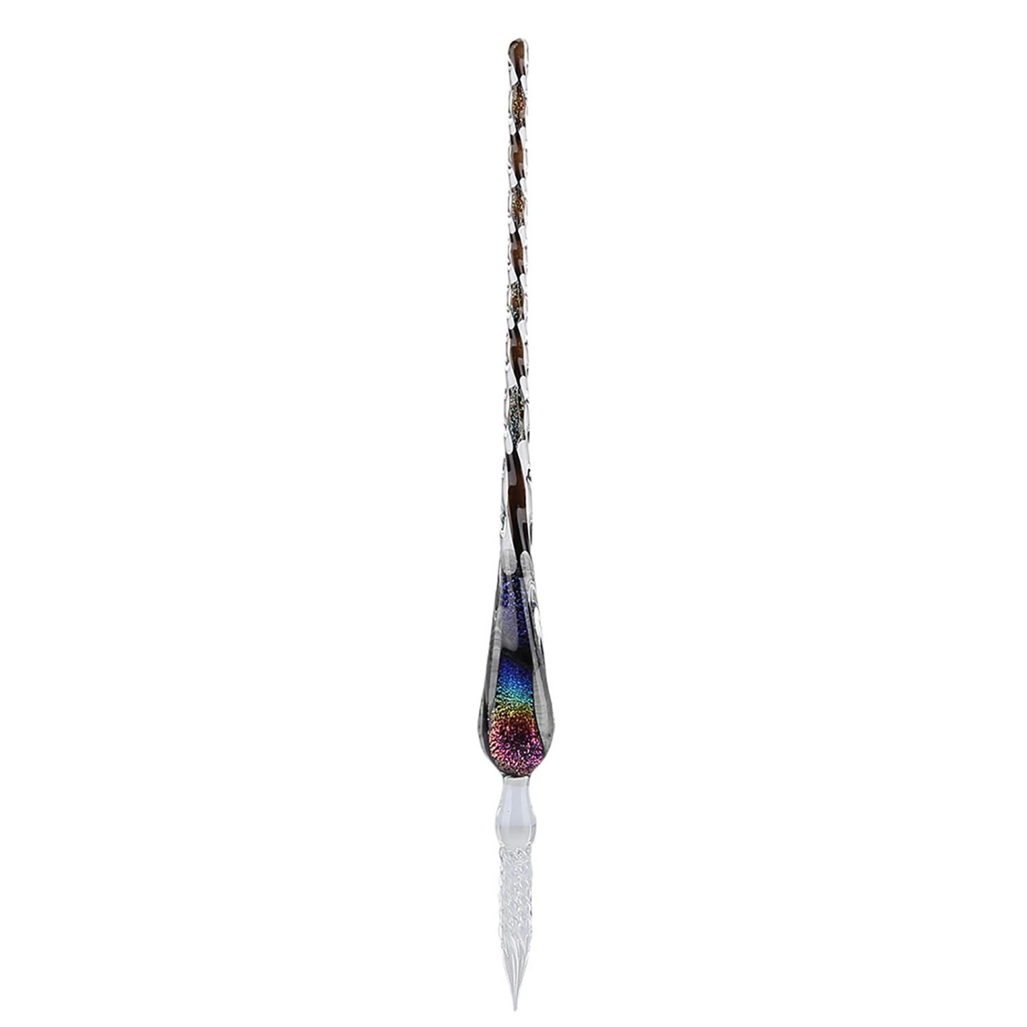 Crystal Starry Sky Glass Dip Pen Signature Ink Pen Fountain Pen Set with Ink Penholder Colorful