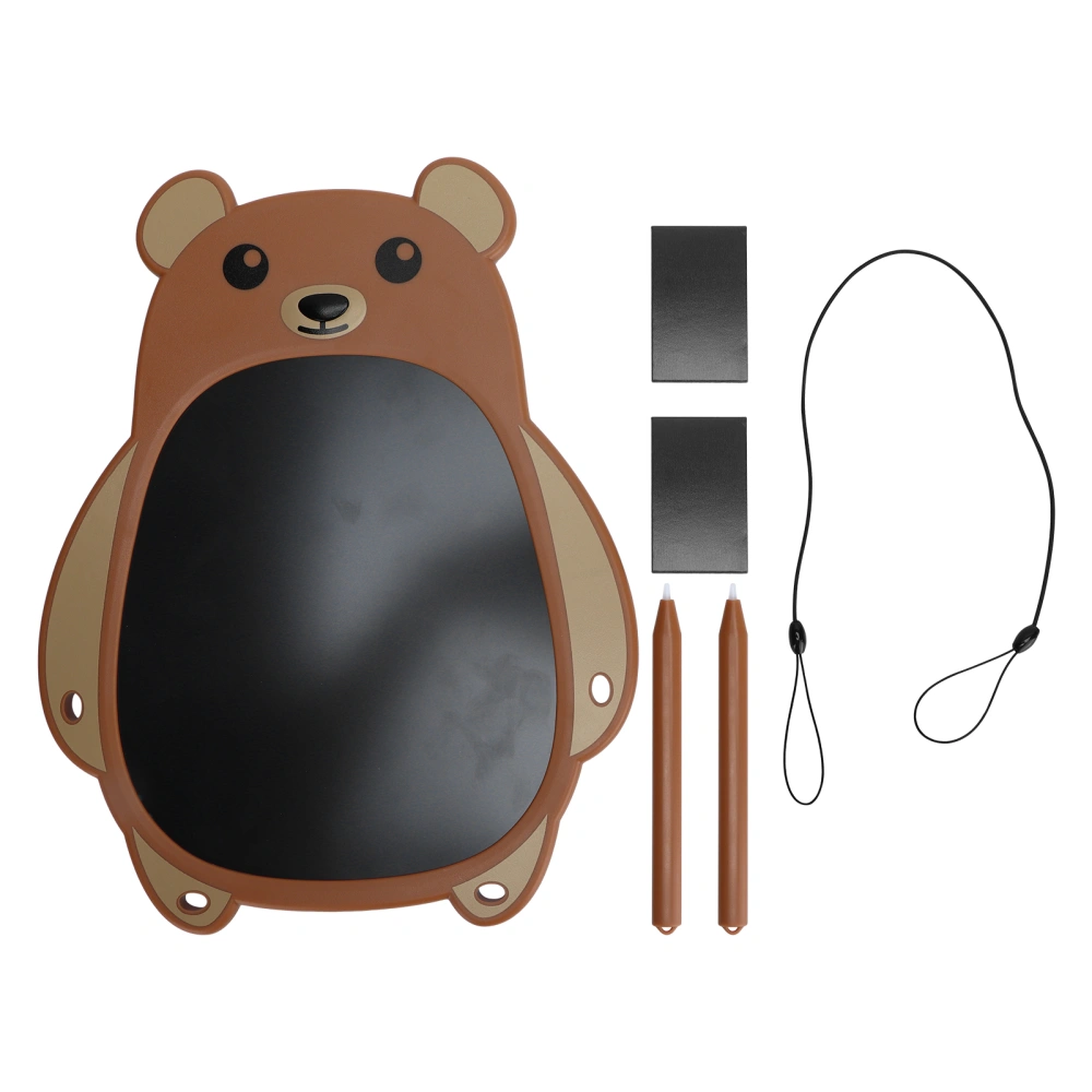 LCD Writing Tablet Color Screen Cartoon Brown Bear Ultra‑Light Portable Electronic Drawing Doodle Board