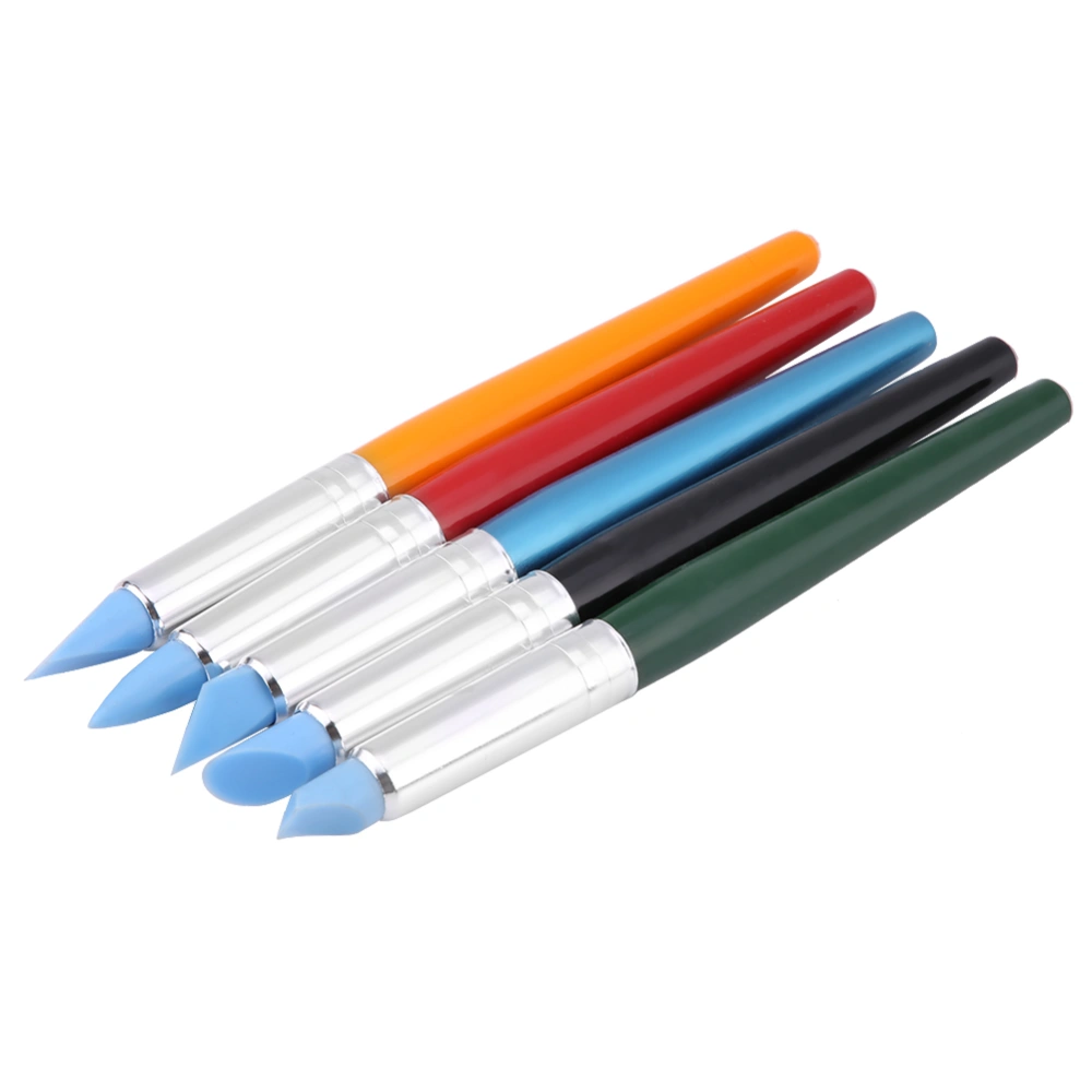 5pcs/set Silicone Soft Head Clay Pottery Moulding Pen DIY Craft Tool (Large)