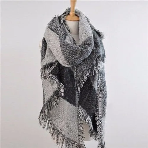 Ladies Casual Shawl Plaid Pattern Long Soft and Warm Stylish Scarf