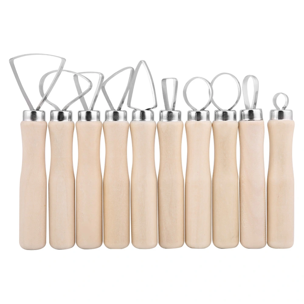 JR2-10/ 10Pcs DIY Wax Carving Pottery Shapers Tools Clay Sculpture Tools Set Accessories