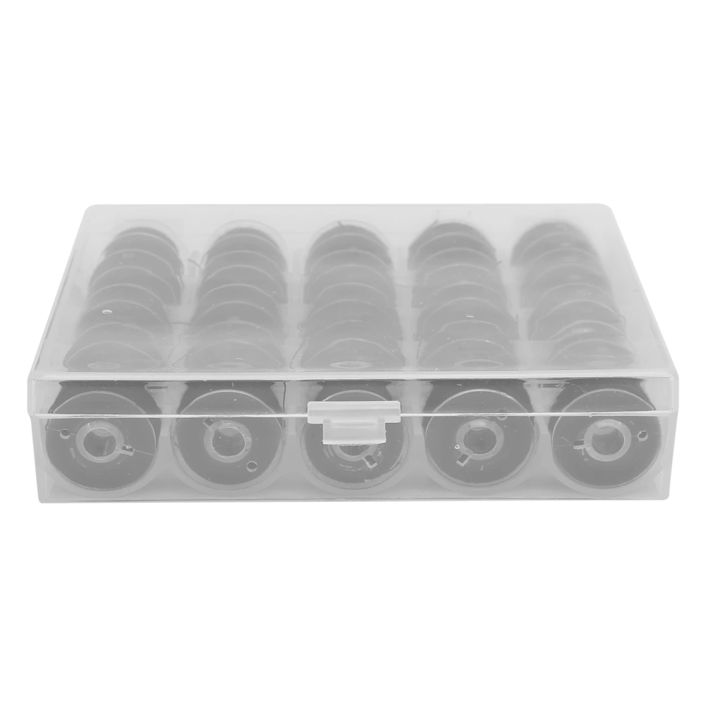 25pcs Bobbin with Thread Winding Wire Transparent Bobbins for Embroidery and Sewing MachinesBlack Thread