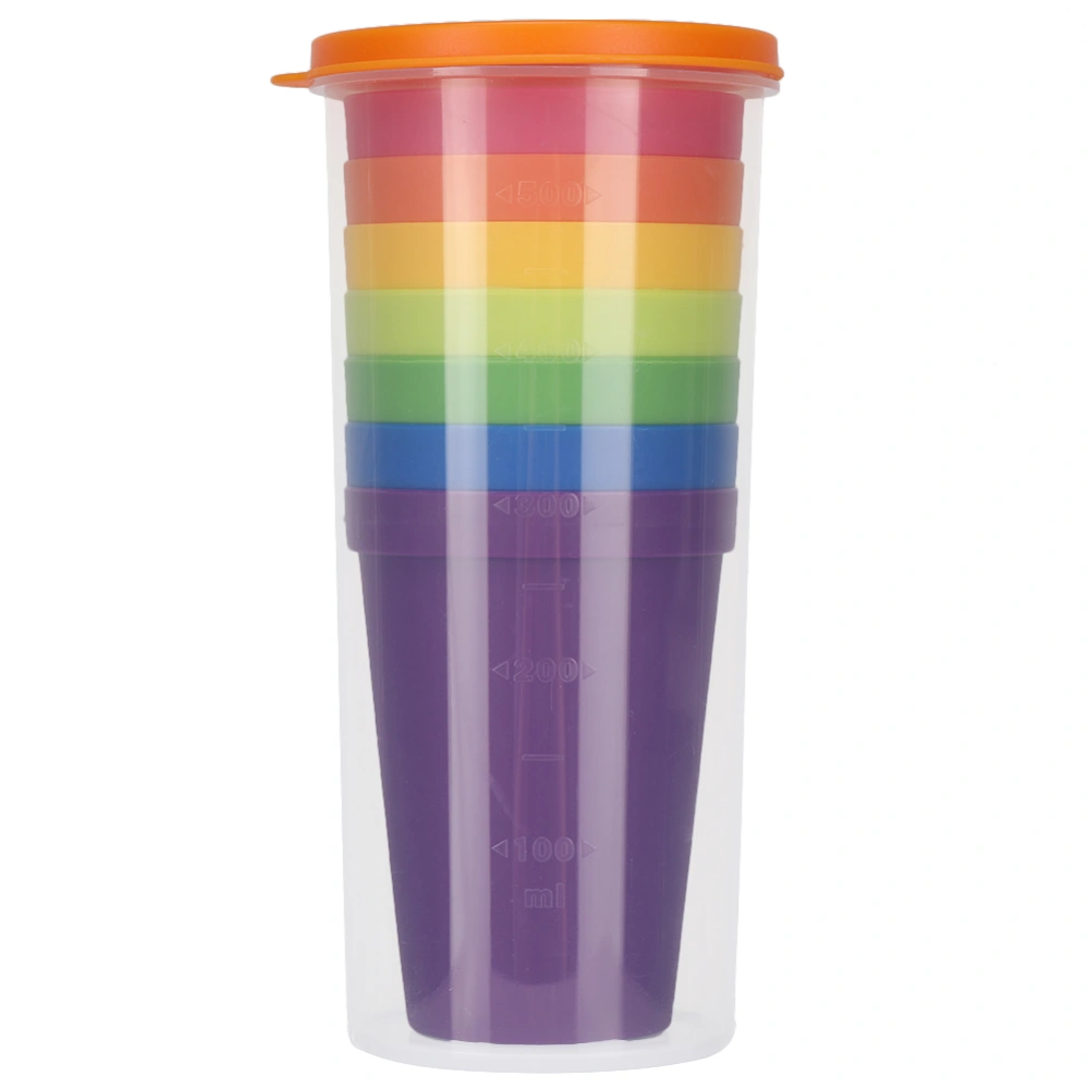 7PCS Break-Resistant Reusable PP Cups Rainbow Dishwasher Safe Plastic Tumblers