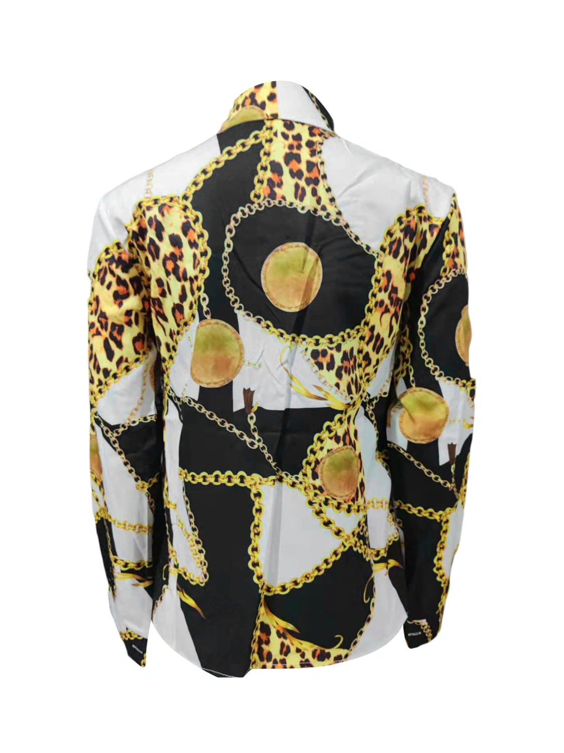 Women Wild Shirts Chain/Floral/Letter/Geometric Square Print Blouse
