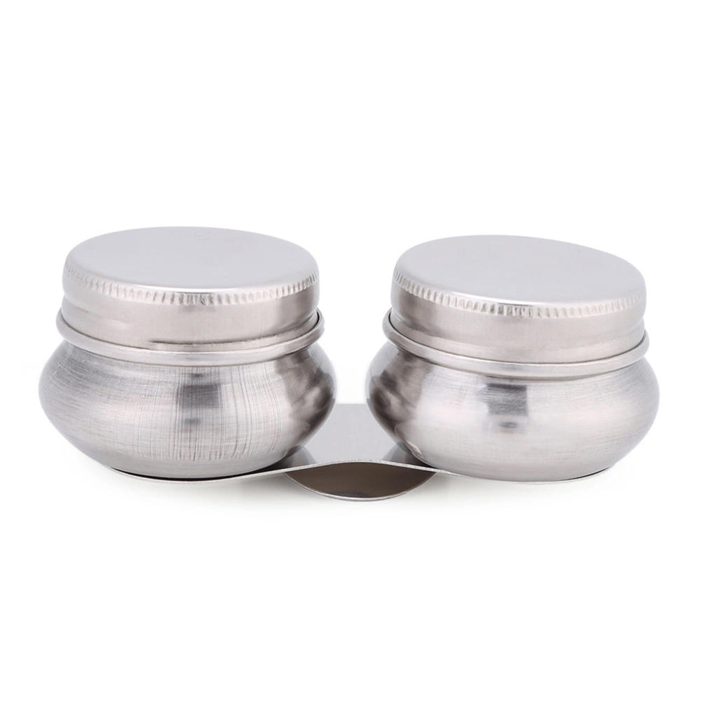 Stainless Steel Large Double Palette Cup Oil Paint Megilp Turpentine Solvent Container with Lid