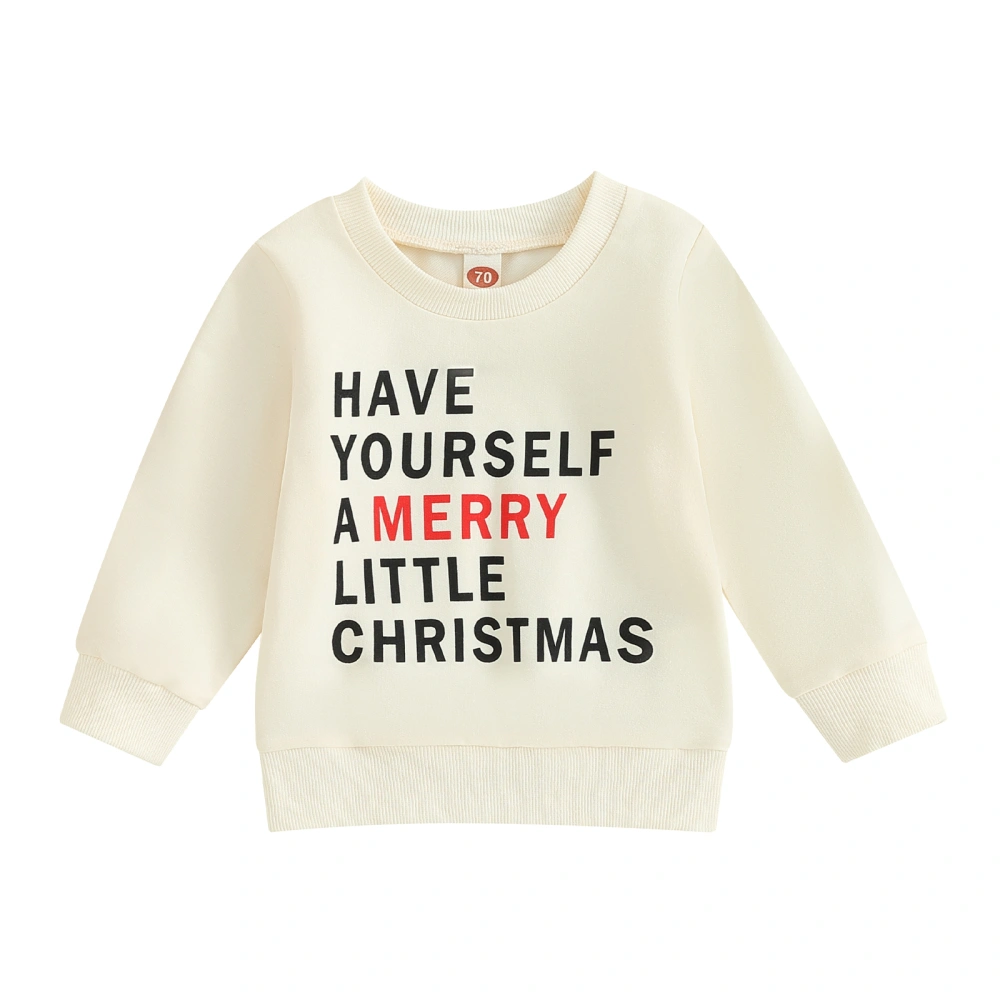 Toddler Christmas Sweatshirts Classic Long Sleeve Letter Print Tops