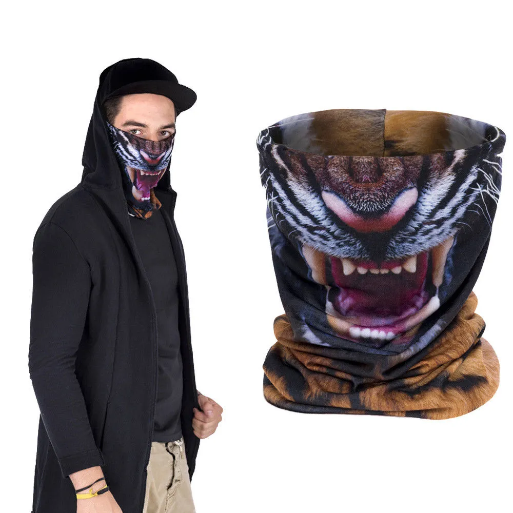 Men Motorbike Neck Scarf, Warmer Face Mask, Animal Collar Scarf