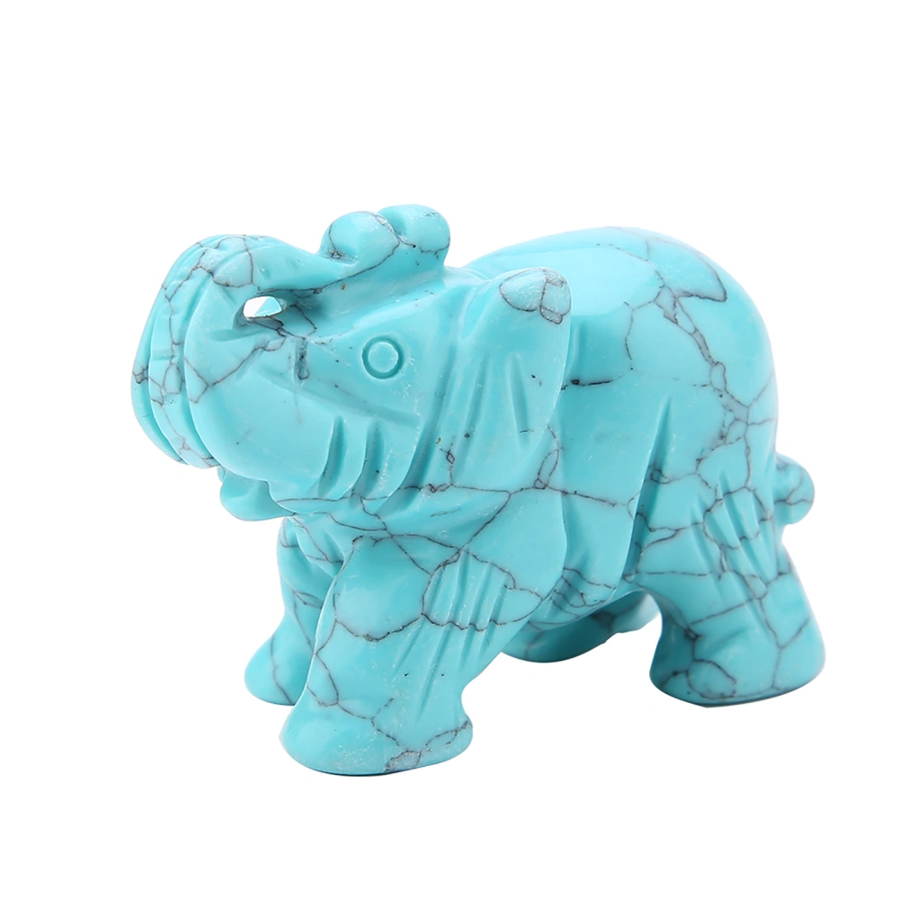 2inch Natural Jade Carved Elephant Crystal Figurine Home Decoration Furnishing Article (#01)