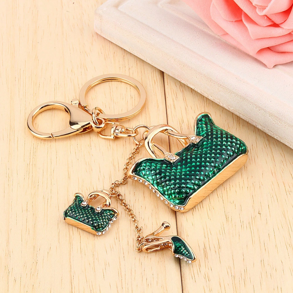 Hot Sale Rhinestone Crystal Keyring Charm Pendant Purse Key Ring Keychain Gift