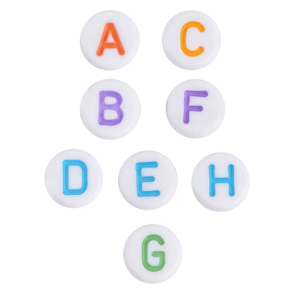 500Pcs 7 Colors Acrylic Letter Beads A-Z Round Alphabet Beads for DIY Bracelet Necklace