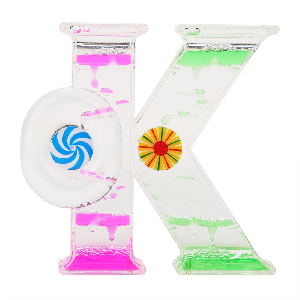 1Pcs OK Shape Liquid Floating Dual Color Oil Timer Craft Desk Table Decoration