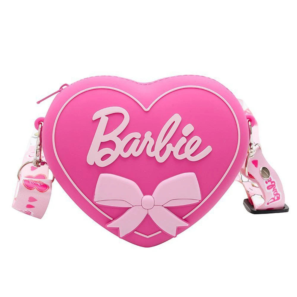 Kids Barbie Crossbody Bag Heart Shape Children's Portable Purse