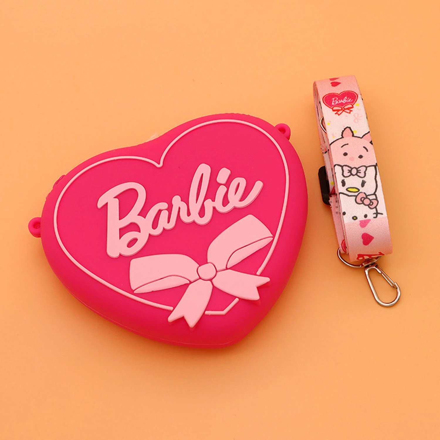 Kids Barbie Crossbody Bag Heart Shape Children's Portable Purse