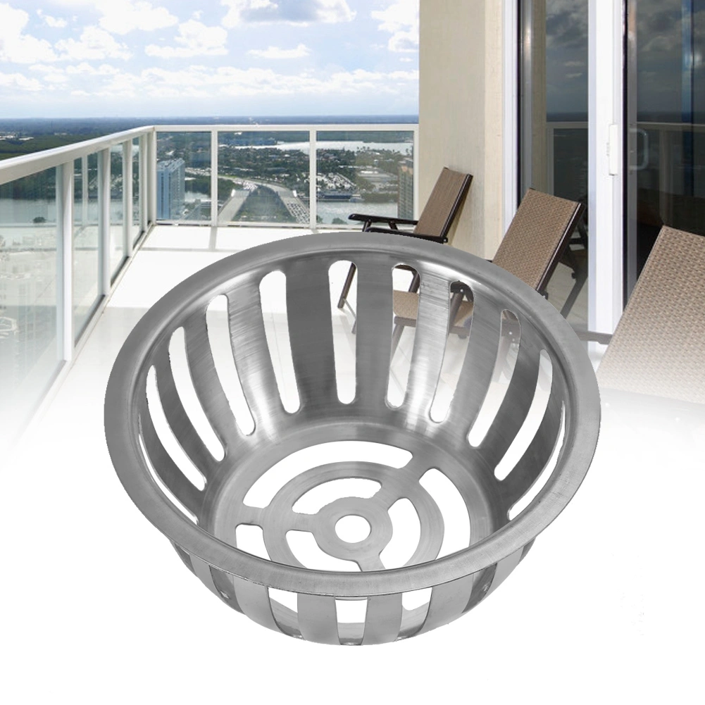 2pcs Stainless Steel Round Shape Anti blocking Roof Drain Floor Drain for Garden Balcony(125mm)