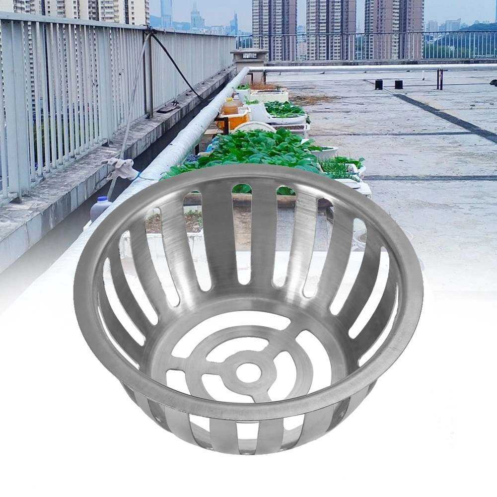 2pcs Stainless Steel Round Shape Anti blocking Roof Drain Floor Drain for Garden Balcony(125mm)
