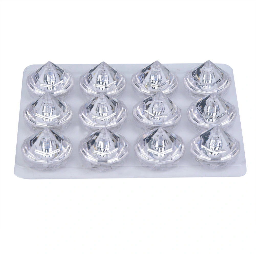 12Pcs Colorful Liquid Sensor LED Ice Cubes Party Decorative Ice Seven Colors (Heart shaped)