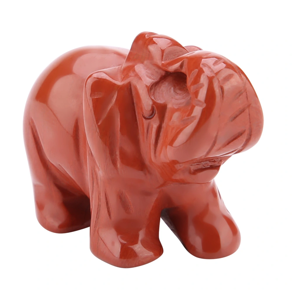 1.5inch Natural Stone Carved Elephant Crystal Figurine Home Decoration Furnishing Article (#06)