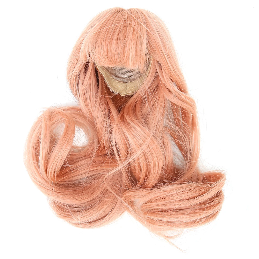 Doll Hair Wig Long Beautiful Exquisite Curly Soft High Temperature Synthetic Hair Doll Wig Carrot Color