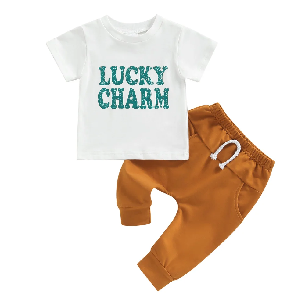 Toddler Baby Boy Clothes Set Letter Print Tops Pants 2Pcs Set