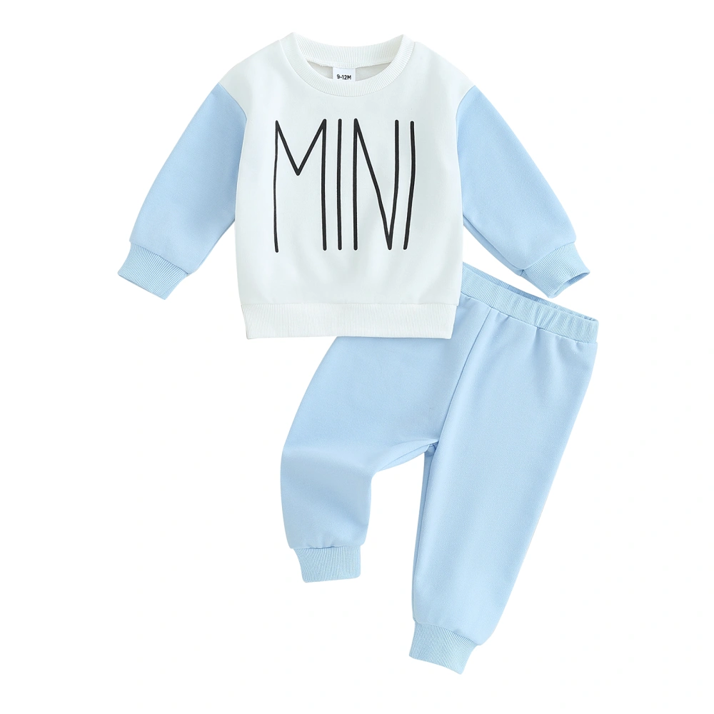 Baby Boy 2 Piece Outfits Letter Print Sweatshirt and Elastic Pants