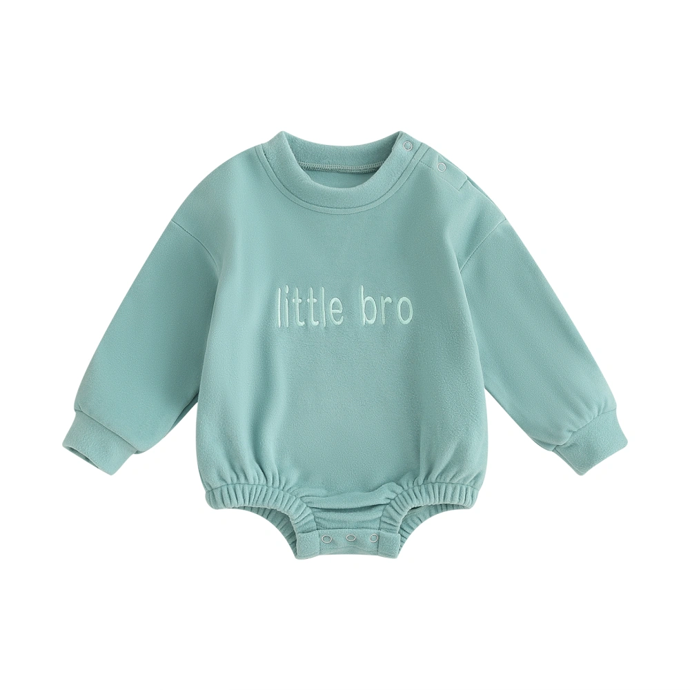 Baby Boys Autumn Long Sleeve Crew Neck Letter Embroidery Romper