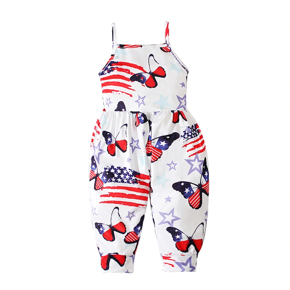 Children Independence Day Jumpsuit, Printing Sleeveless Romper